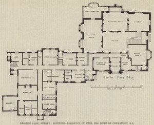Bagshot Park, Surrey, geplante Residenz von HRH dem Herzog von Connaught, KG (Gravur) von English School