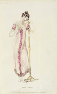 Ballkleid, Modeplatte aus Ackermanns Repository of Arts von English School