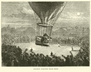 Ballonstart aus Paris, September 1870 von English School
