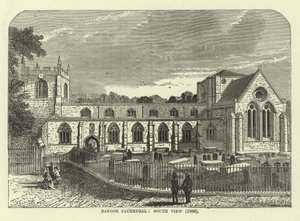 Kathedrale von Bangor, Südansicht (1886) von English School