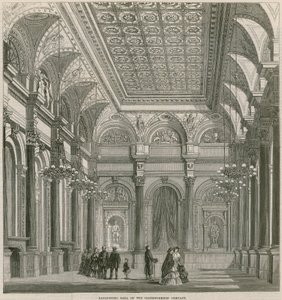 Bankettsaal der Clothworkers Company, Mincing Lane, London von English School