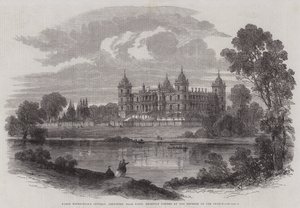 Baron Rothschilds Schloss, Ferrieres, nahe Paris, kürzlich vom Kaiser der Franzosen besucht (Stich) von English School