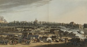 Schlacht von Leipzig, 16.-19. Oktober 1813, aus Ein illustriertes Verzeichnis wichtiger Ereignisse in den Annalen Europas in den Jahren 1812, 1813, 1814 & 1815, 1815 (Farb-Aquatinta) von English School