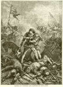 Schlacht von Poitiers und Gefangennahme von König Johann von English School