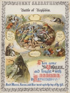 Schlacht von Rephidim (farbige Gravur) von English School