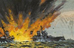 Schlachtschiff wird versenkt von English School