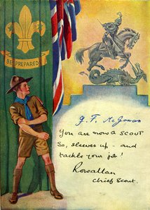 Sei vorbereitet, Pfadfinder-Einschreibungskarte, 1947 von English School