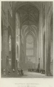 Kathedrale von Beauvais, Ansicht vom Nordtransept (Stich) von English School