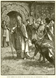 Becket vor seinen Feinden im Ratssaal von Northampton von English School