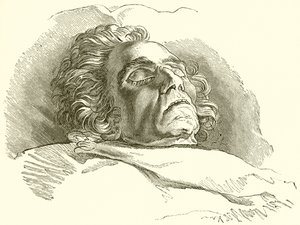 Beethoven auf seinem Sterbebett von English School