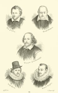 Ben Jonson, George Buchanan, William Shakespeare, Lord Bacon, Edmund Spenser von English School