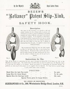 Bezers Reliance Patent Slip-Link und Sicherheitshaken von English School