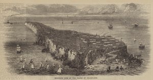 Vogelperspektive der Insel Helgoland (Stich)