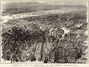 Vogelperspektive von Liverpool von English School