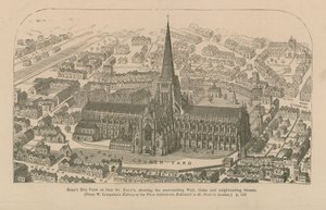 Vogelperspektive der alten St. Pauls Kathedrale von English School