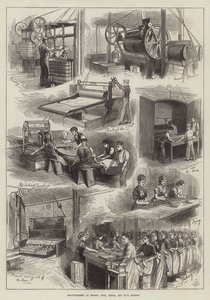 Biskuitherstellung in der Fabrik von Messers Peak, Frean und Company (Gravur) von English School