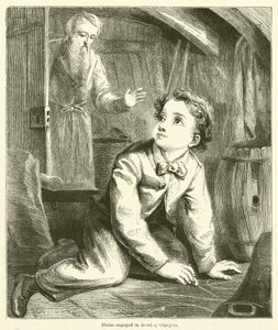 Blaise beim Zeichnen von Dreiecken von English School