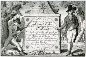Blake, Büchsenmacher und Schwertschmied, Waffenetiquette (Stich)