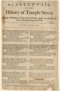 Blanket Fair. Gedicht über die Frostmesse von 1684 von English School
