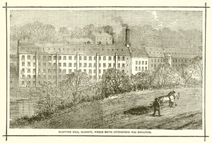 Blantyre-Mühle, Glasgow, wo David Livingstone arbeitete von English School