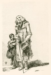 Blinder Bettler, begleitet von einem Jungen von English School
