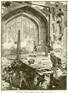 Sprengung des Kaschmir-Tores in Delhi von English School