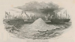 Sprengung der Whiting-Sandbank bei Limehouse Reach von English School