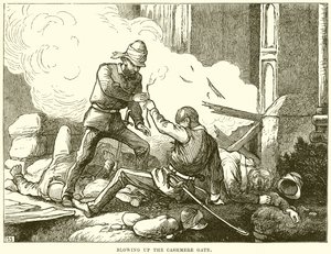 Sprengung des Kaschmir-Tores von English School