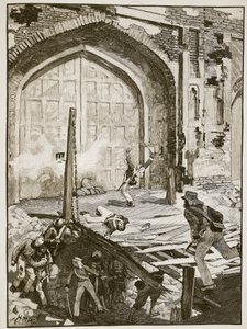 Sprengung des Kaschmir-Tores in Delhi, Illustration aus Cassells Illustrated History of England von English School