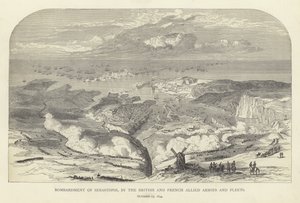 Bombardierung von Sewastopol durch die britischen und französischen Alliierten Armeen und Flotten, 17. Oktober 1854 von English School