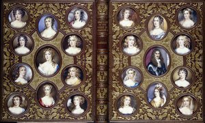 Buchumschlag mit zweiundzwanzig Porträtminiaturen von Charles II und den schönen Frauen seines Hofes, 1833