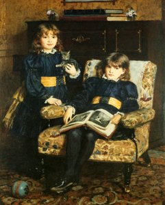 Buchplatte, die lesende Kinder darstellt