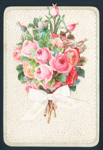 Strauß rosa Rosen, Weihnachtskarte von English School
