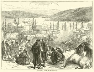 Bourbakis Armee in der Schweiz, Februar 1871 von English School