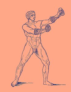 Boxer, Illustration für Olympia von Adolf Boetticher, 1886