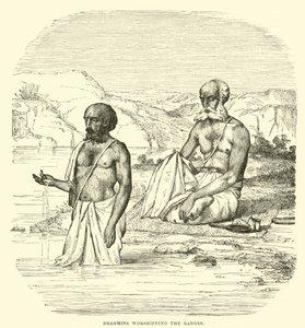Brahmanen, die den Ganges verehren von English School