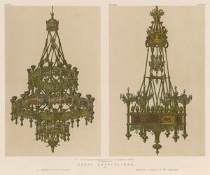 Messingkronleuchter von F Barbedienne, Paris, Messrs Hulett und Co, London von English School
