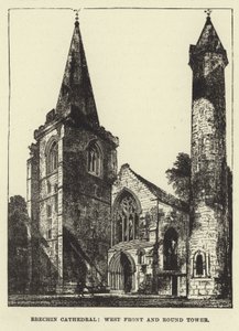 Kathedrale von Brechin, Westfront und Rundturm von English School