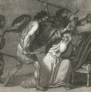 Brennus und seine Truppen töten die ehrwürdigen Männer (Gravur) von English School
