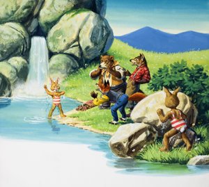 Brer Rabbit schwimmt