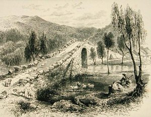 Brücke über Sluggan Water, in der Nähe von Braemar, um 1880, aus 