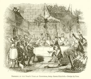 Hereinbringen des Eberkopfes zu Weihnachten, Zeit Königin Elisabeths von English School