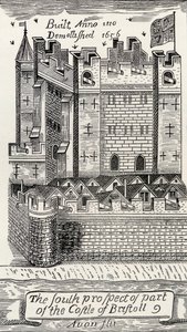 Bristol Castle, nach James Millerds Karte von Bristol aus 1673, aus 