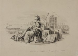 Britannia, Blick auf London von Greenwich von English School