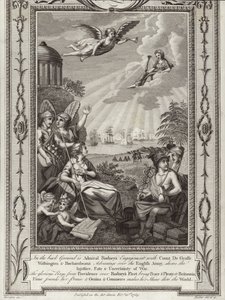 Sieg des britischen Admirals George Rodney über die französische Flotte unter dem Kommando des Comte de Grasse in der Schlacht von Les Saintes, Amerikanischer Unabhängigkeitskrieg, 1782 von English School