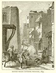 Britische Truppen betreten Moultan, 1849 von English School
