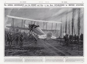Britisches Flugzeug entkommt einer deutschen Patrouille, Erster Weltkrieg, Belgien