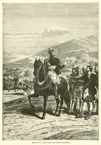 Bruce auf dem Schlachtfeld von Bannockburn von English School