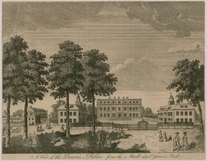 Buckingham House, Ein Blick auf den Palast der Königin vom Mall im St. James