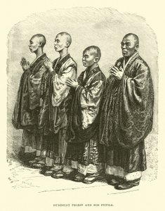 Buddhistischer Priester und seine Schüler von English School